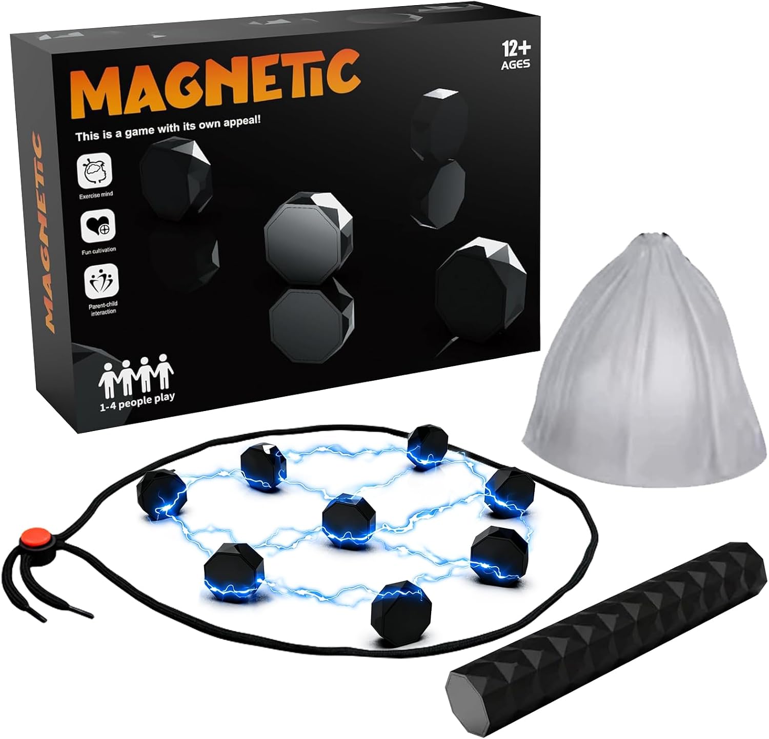 Magnetyczna gra w szachy, przenośna, magnetyczna gra szachowa bez planszy, edukacyjna gra magnetyczna z 20 kamieniami magnetycznymi na uroczystości rodzinne, przyjęcie urodzinowe