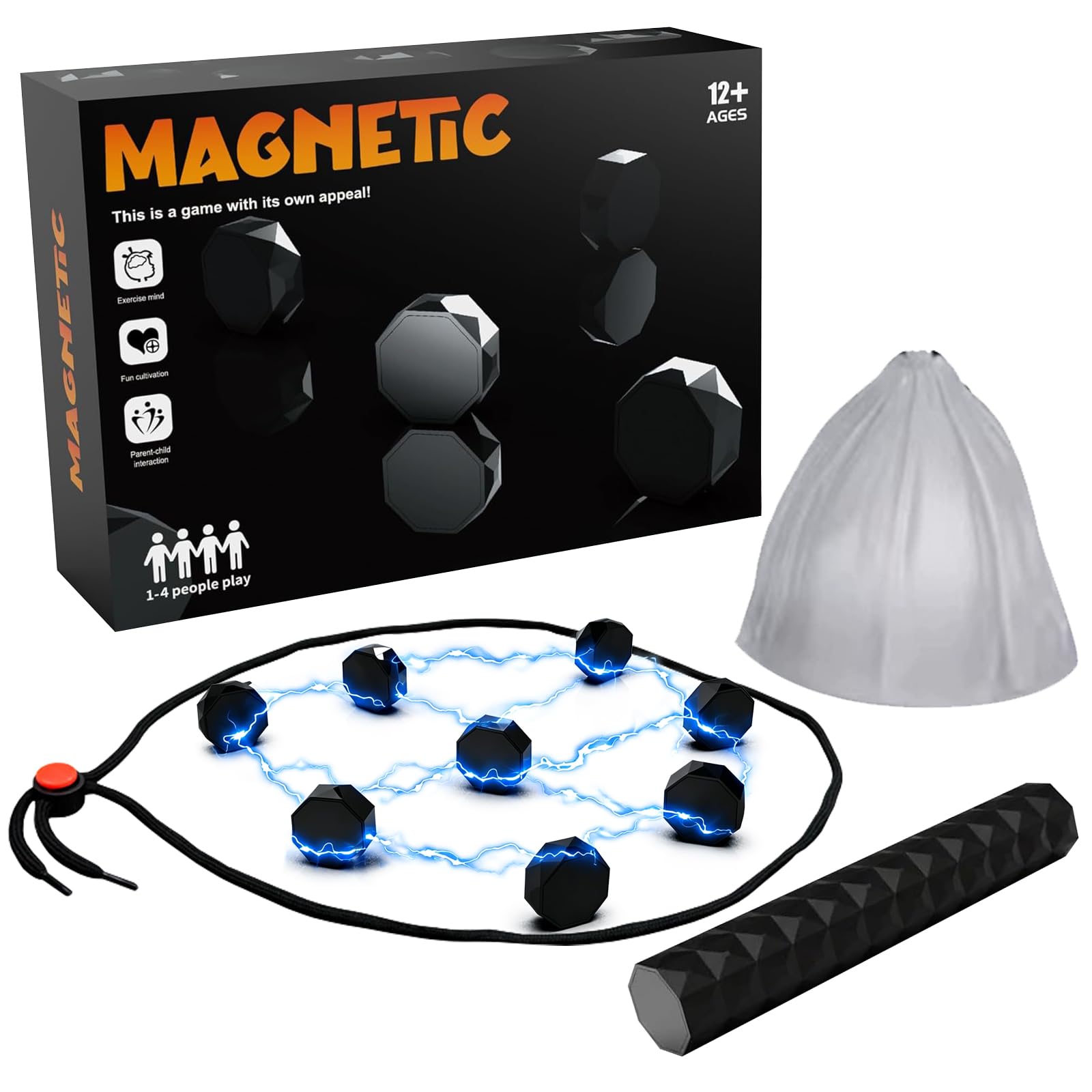 Magnetic Chess Set, Strategic Magnet Chess Game with Foldable Board, Classic Magnets Board Game for Family Entertainment for Family, Portable and Travel-Friendly, for Christmas and Birthdays (Black)