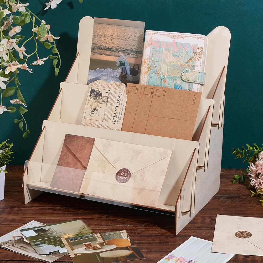PH PandaHall Espositore per Biglietti D'Auguri e Adesivi in Legno Portatile
