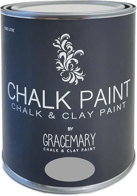 GraceMary Chalk Paint - 36 Colours Chalk & Clay Paint - Amazing One Coat Coverage and VOC FREE! (1 Litre, French Gray)