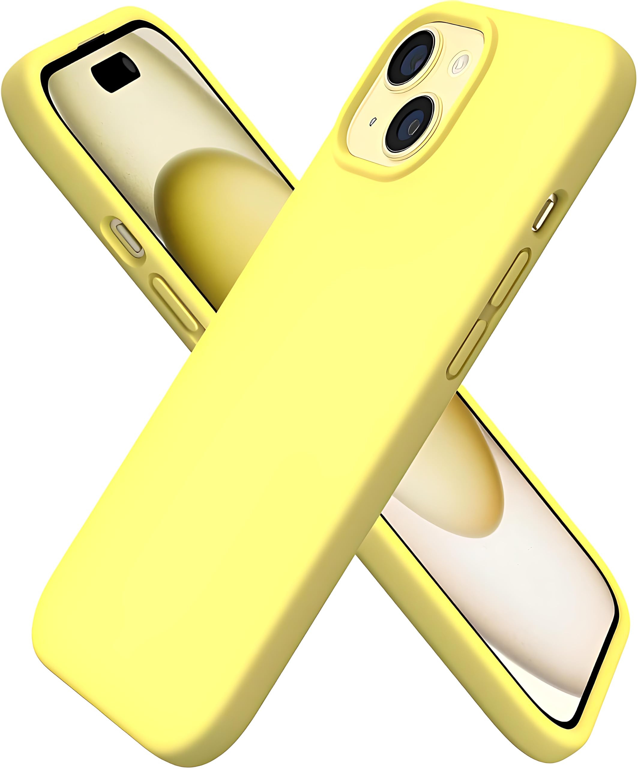 Aa Trendx Back Cover Case Compatible for iPhone 14 Plus/Camera Protection/Hard Edge/Premium Back Case Cover/Liquid Silicone Case (Yellow)