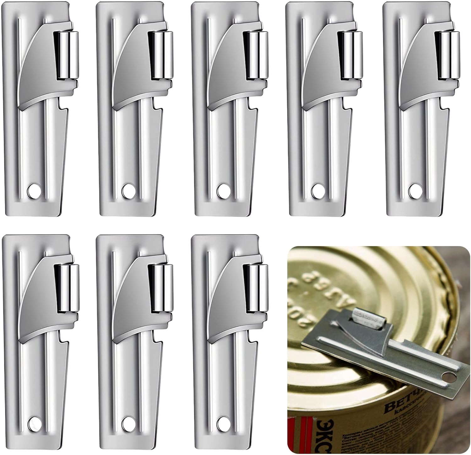 8PCS Mini Can Opener Army Tin Openers Travel Can Opener Adjustable