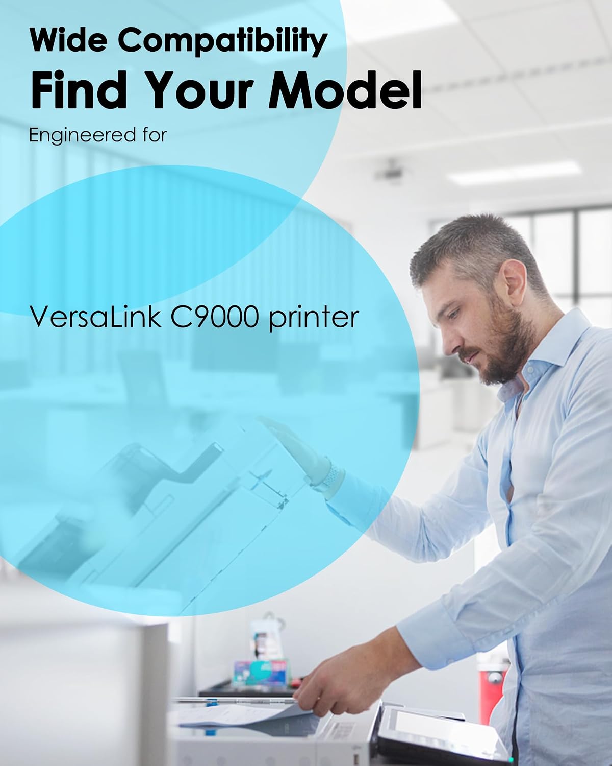 LeciRoba Compatible C9000 High Capacity Toner Cartridge Replacement for Xerox 106R04077 106R04074 106R04076 106R04075 for Xerox VersaLink C9000 Printer Ink (4-Pack, Black Cyan Magenta Yellow)