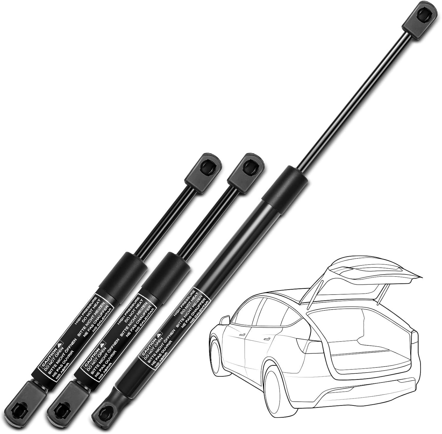 YHTAUTO Front Hood Rear Tailgate Gas Struts Shocks Replacement for Chevrolet 2005-2010 Cobalt & Pontiac 2007-2009 G5, Sedan/Coupe, Set of 3 Lift Supports, Replace# RB8795430