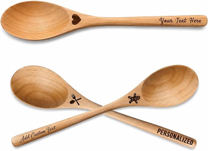 Custom Laser Engraved Wooden Spoon for Personalized Kitchens