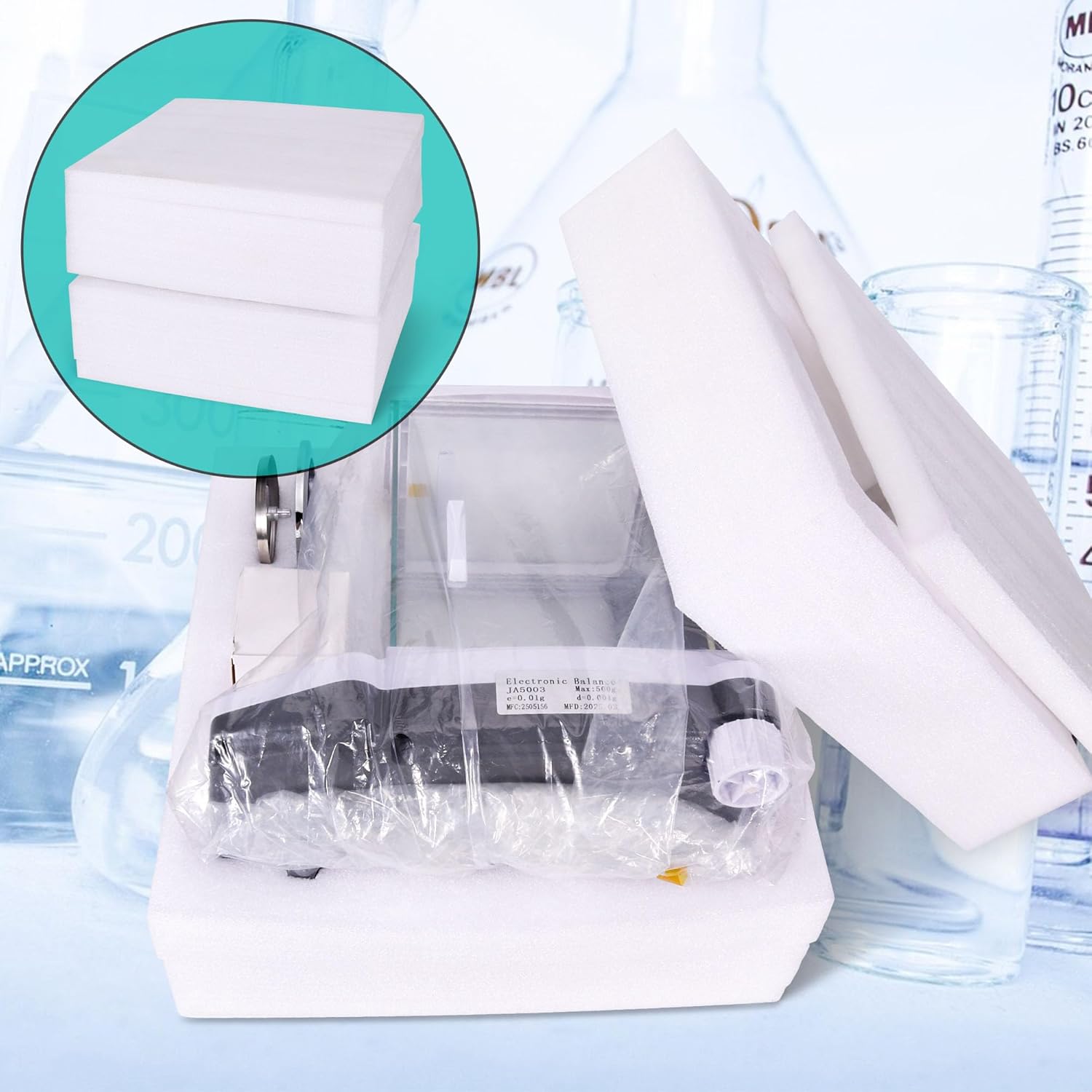 Goetland Analytical Balance High Precision Digital Lab Scale Milligrams with Draftshield for Jewelry Laboratory 500g 0.001g