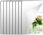 JUNEBRUSHS 4 Pack Self Adhesive Acrylic Mirror, 8 x 8 Inch Mirror Tiles | Flexible Plastic Mirror Sheets Wall Stickers, 2MM Thick Mirrors