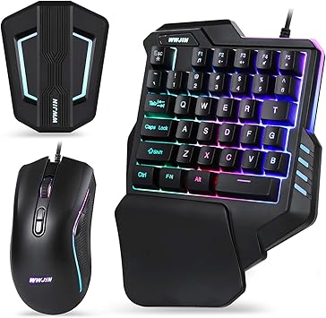 Amazon 片手キーボードゲーミングねずみセット Switch Ps4 Xbox One対応 任天堂キーボードコンバーター フォートナイト Ledバックライト Rgb発光 模倣するメカニカル軸キーボード 日本語説明書 Wwjin ゲーミングキーボード 通販