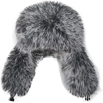 Russian Hat Men's Faux Fur Winter Russian Man Warm Faux Fur Ushanka Aviator Hat Male Trapper Caps