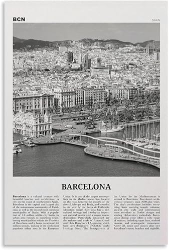 Miniatura 1 de Barcelona Print Black And White Ocean, Barcelona Wall Art, Barcelona Poster, Barcelona Photo, Barcel Poster Decorative Painting Canvas Wall Art