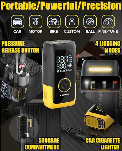 Miniatura 2 de Compresor de aire portátil para inflador de neumáticos, bomba de aire de doble cilindro ultra rápida para Pickup y neumáticos de automóvil grandes