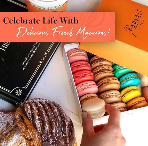 Miniatura 9 de Le Parfait Paris Chocolate Lovers French Macarons - Caja de aperitivos de postres gourmet para baby shower, cumpleaños, día de San Valentín,