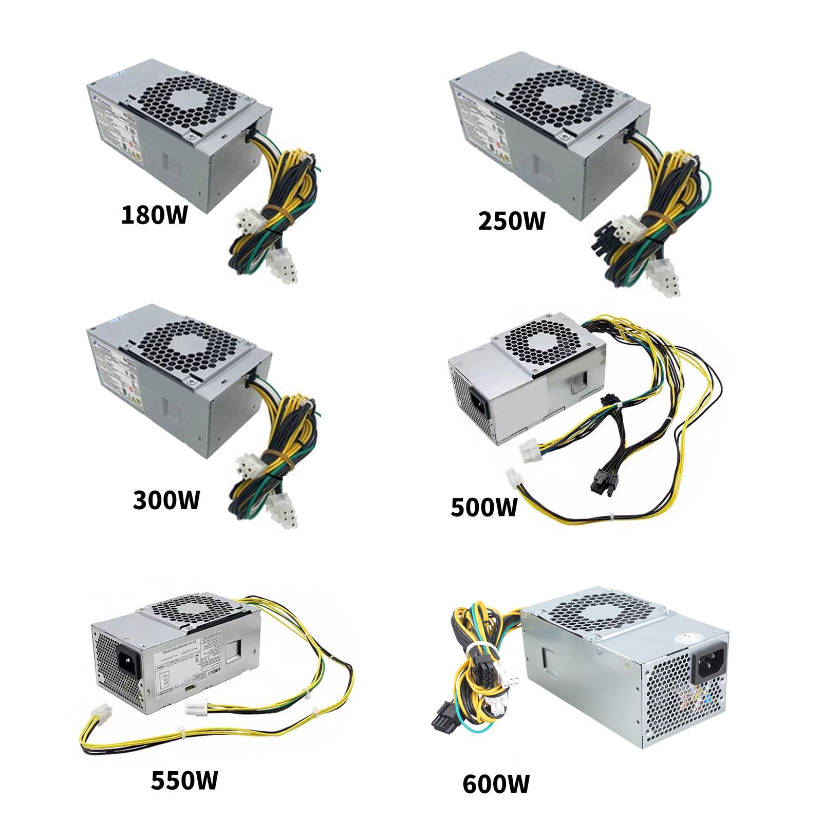Alimentatore di rete per computer ad alta efficienza e silenzioso per desktop, potenza di commutazione 8 PIN (6+2 PIN), 180W - 600 risparmio energetico