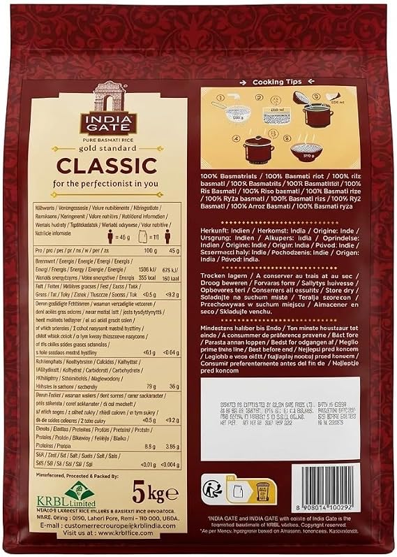 India Gate Classic Gold Standard Basmati Rice 5kg