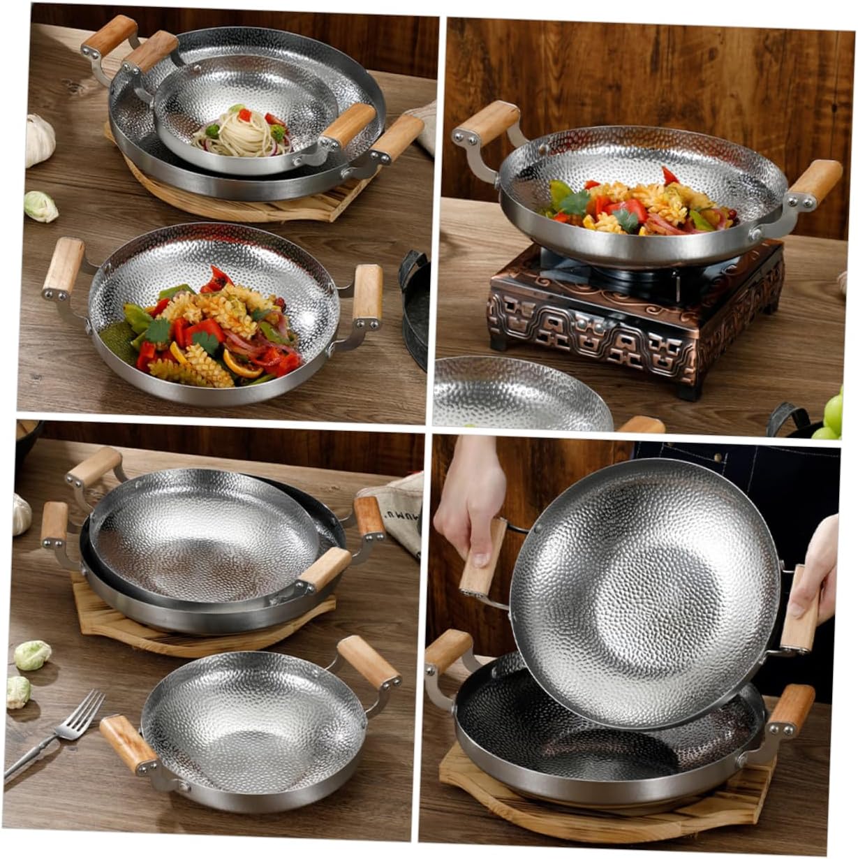 SHOWERORO Stainless Steel Cooking Pot with Handle for Seafood Hot Pot Compact Design for Home and Restaurant Use Easy to Clean and Convenient