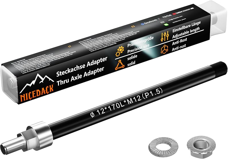 NICEDACK M12 kerékpárpótkocsikuplung adapter állítható tengelyhosszal