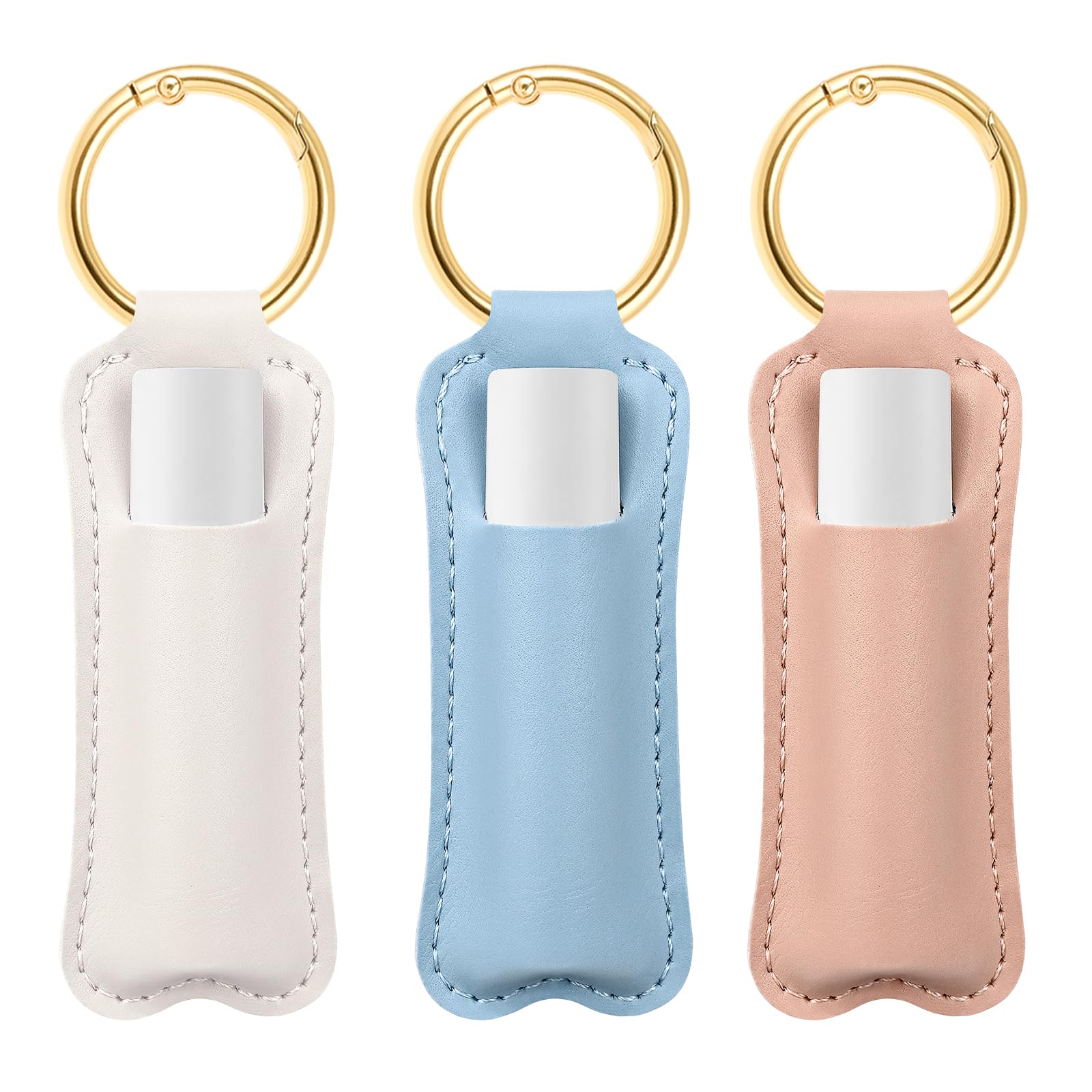 HEYSKAY Chapstick Holder Key Chain Lipstick Holder Lip Balm Holder Keychain