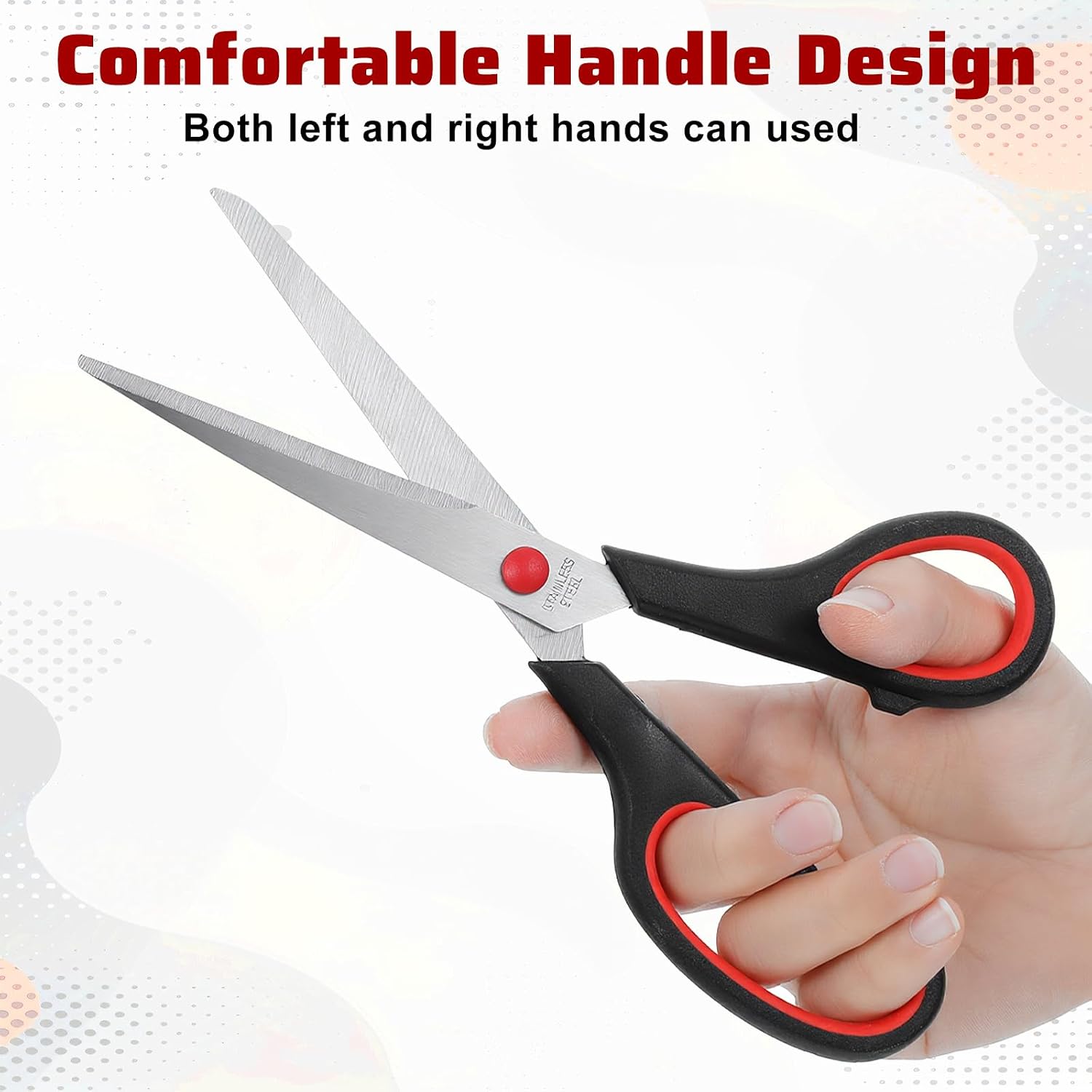 24-Pack Scissors All Purpose Heavy Duty, 8.5 Inch Office All Purpose Scissors Bulk Set with Comfort Grip - Stainless Steel Sharp Blades for Home Office Craft Supplies