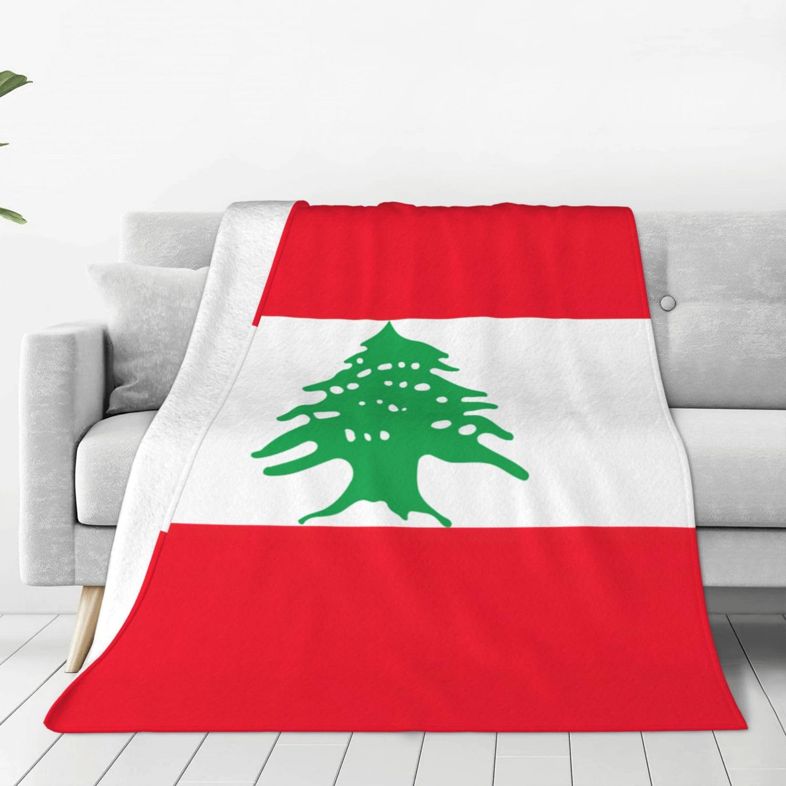 Couverture polaire drapeau Liban chaude jeté de canapé et dessus de lit doux
