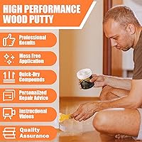 Vista 4 de Deuvuo Relleno de madera, relleno de masilla de madera blanco, nuestro relleno de grano de madera ofrece una solución rápida y duradera