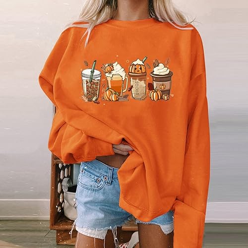 Miniatura 2 de Camisas de Acción de Gracias para mujer, camisa de Halloween de manga larga con gráfico de otoño, camisetas casuales de moda 2023