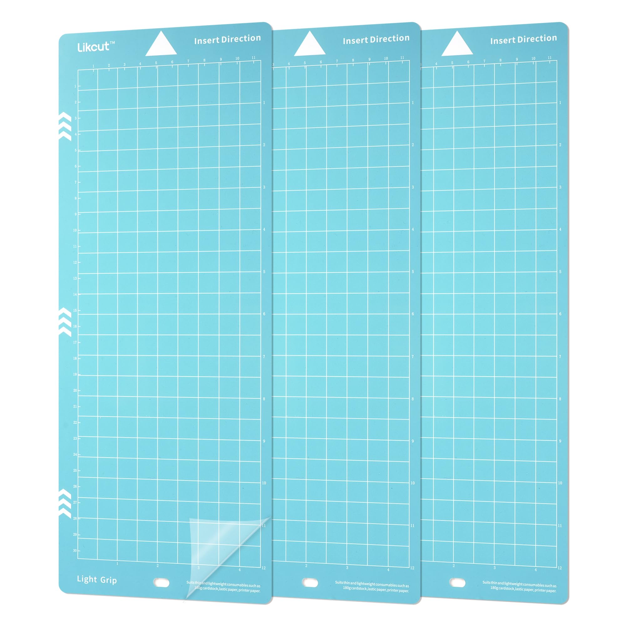 Likcut Light Adhesive Vinyl Cutting Mat 4.5" x 12" for S501, 3 Pack