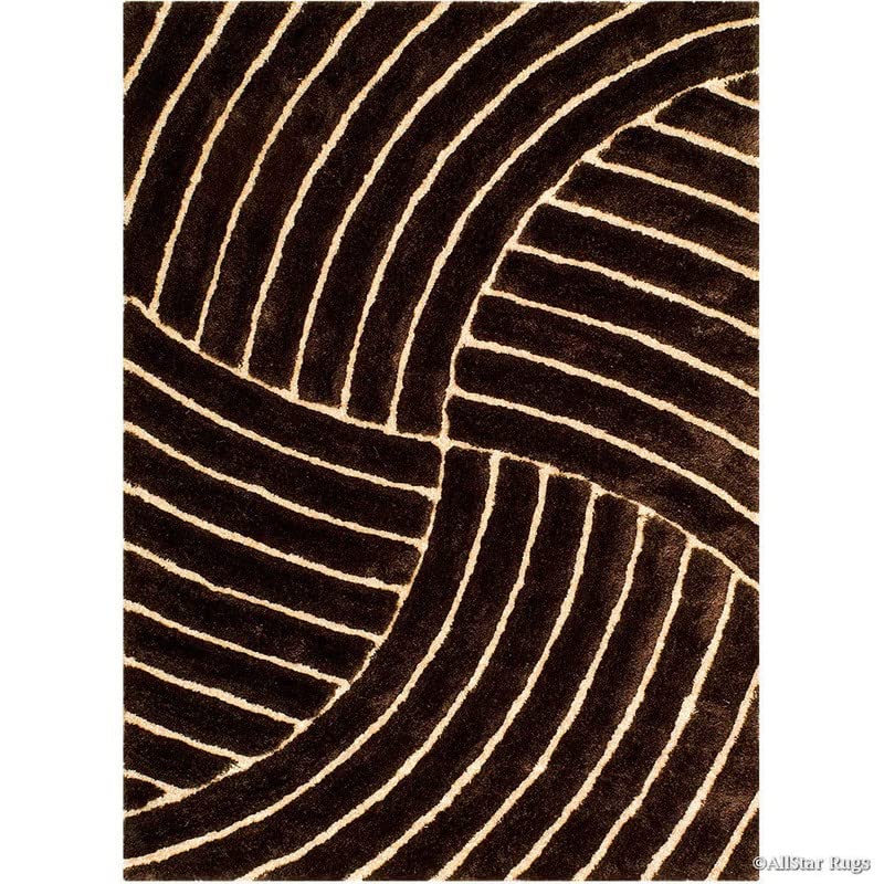 Image of Sifa Carpet Hand Woven Shaggy Soft and Fluffy Carpet with 2 Inch Pile Height for Living Room (Brown Color 4x6 Feet)