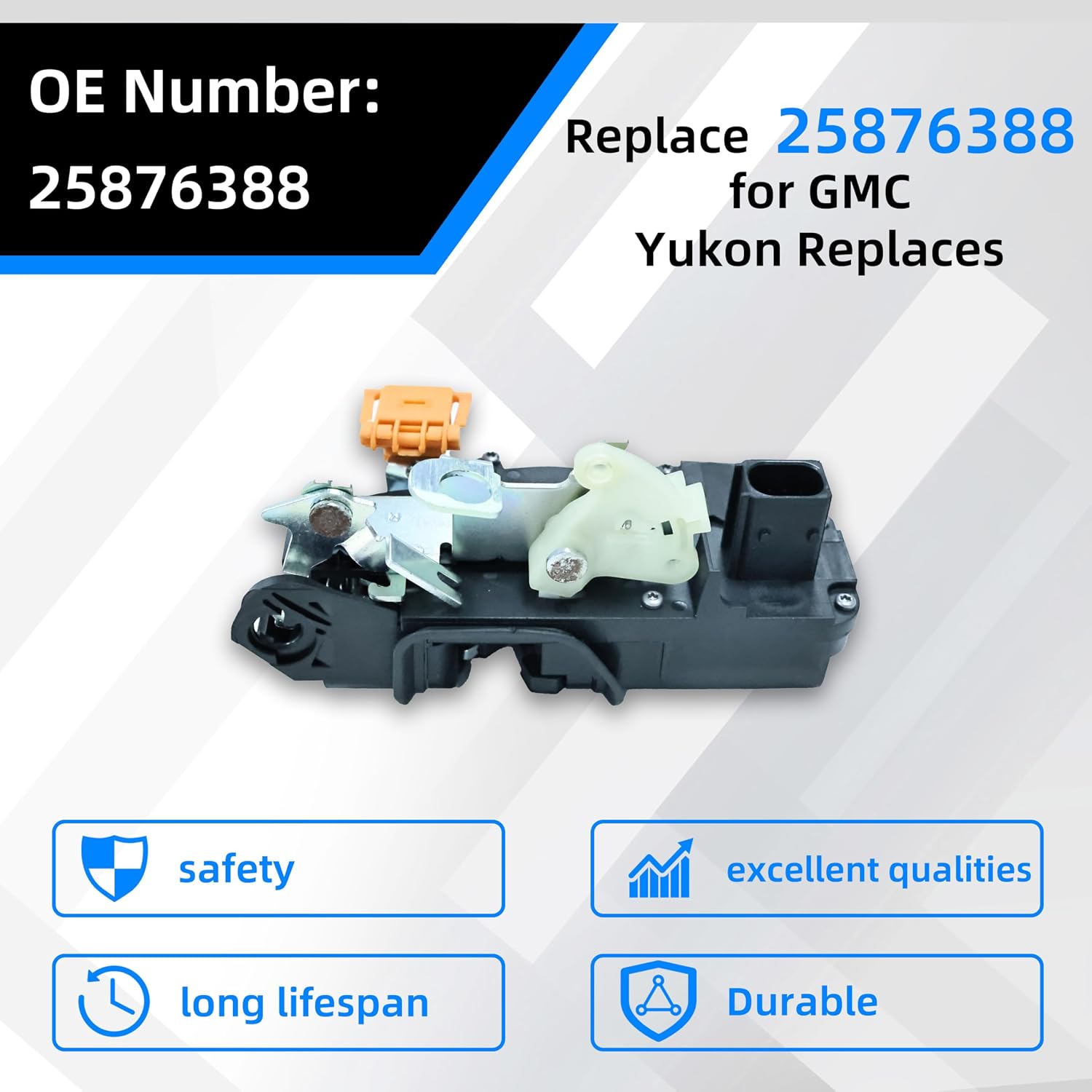 Driver Side Door Lock Actuator Compatible with 2007-2009 Cadillac Escalade ESV EXT for Chevrolet Suburban Avalanche Replaces number：25876386 25876388 25876389 25876390 (25876388, front right)