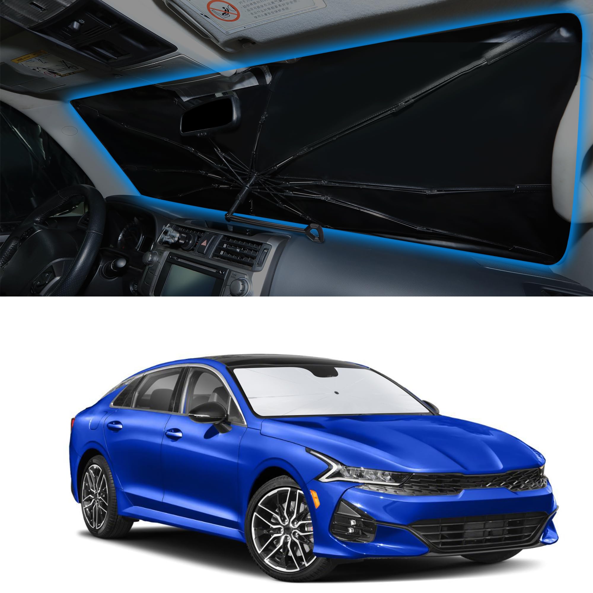 Windshield Sun Shade Umbrella for 2021-26 ki-a K5/2020-26 Hyun-dai Sonata