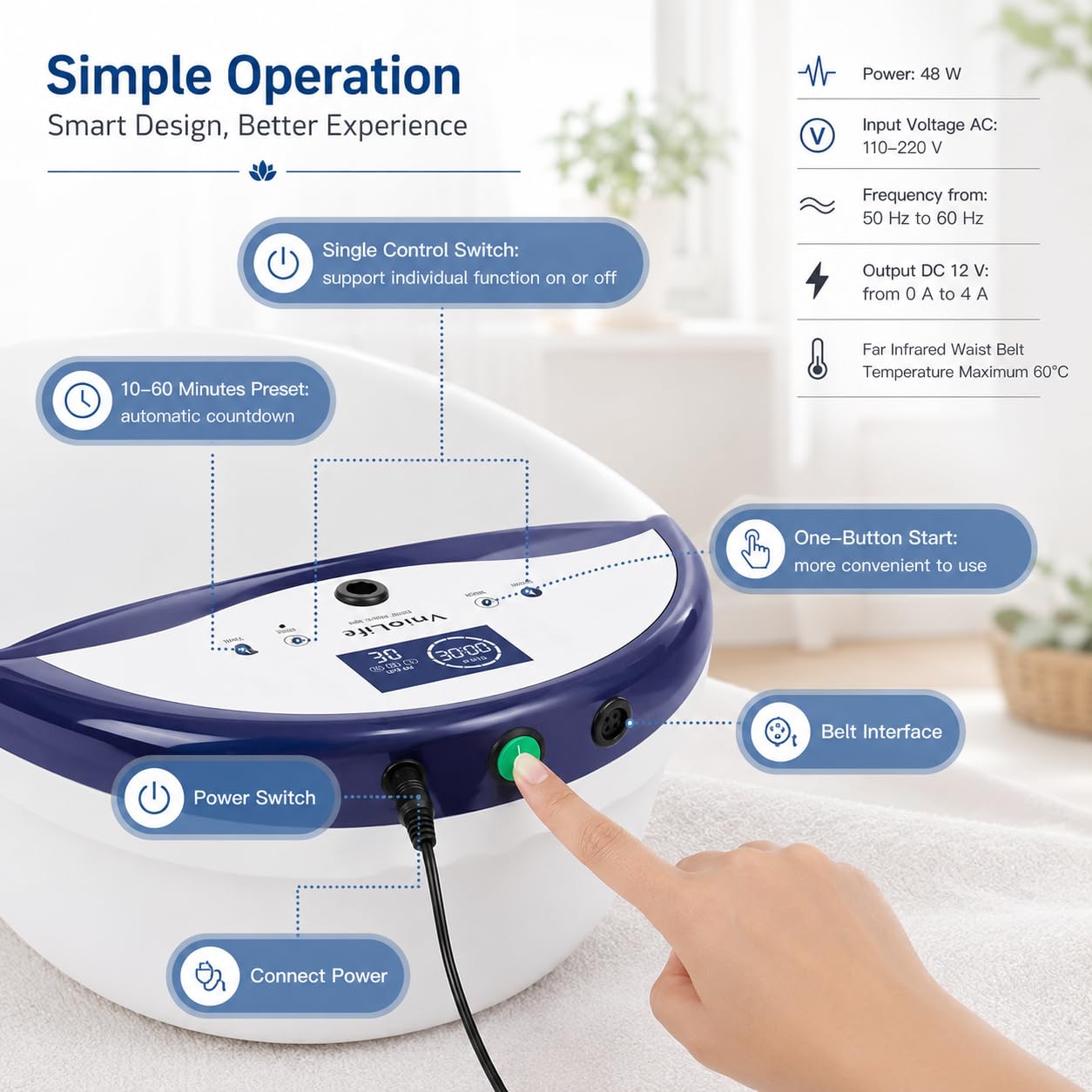 Ionic Foot Bath Detox Machine, Portable Ionic Detox Foot Spa Cleanse System with LED Display, Heated Belt, Wrist Strap, Arrays, Liners & Travel Handbag for Home & Spa Use