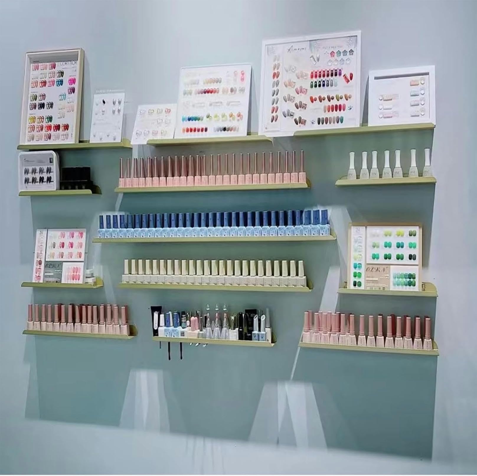 Półka ścienna na lakier do paznokci i butelki perfum oszczędzająca miejsce nizer do salonów i domów stylowe rozwiązanie do przechowywania akcesoriów kosmetycznych