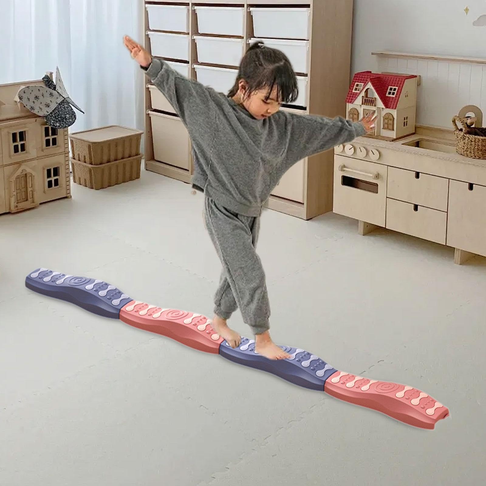 4 Piezas Juguete de Equilibrio Infantil Balancines Antideslizantes de Obstáculos de Polipropileno Juego de Educativo Fomenta la, 4pcs B