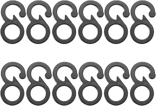 PATIKIL Bungee Cord Hooks Terminal, (1.3 Inch, Black) (12 Pcs), Plastic Shock Cord End Hooks Rope Terminal Ends Tabbed, Suit for - Cargo Nets/Camping/Garden/Outdoor Equipment