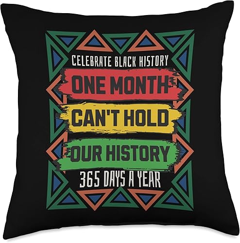Miniatura 4 de Black History Pride African American Designs Black One Month Cant Hold Our History African Throw Pillow 16x16 Multicolor