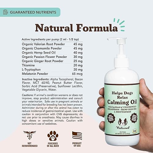 Miniatura 6 de Natural Dog Company Aceite calmante, botella de 16 onzas, ayuda a controlar el estrés normal, promueve la relajación, apoya el comportamiento