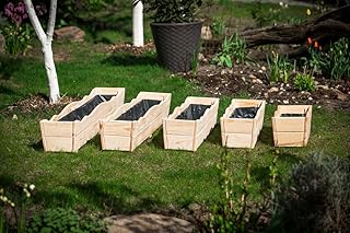 Larisa Pflanzkübel aus Holz, Pflanzkasten, Blumenkasten, Blumenkübel Verschiedene Größe (40x21x20)