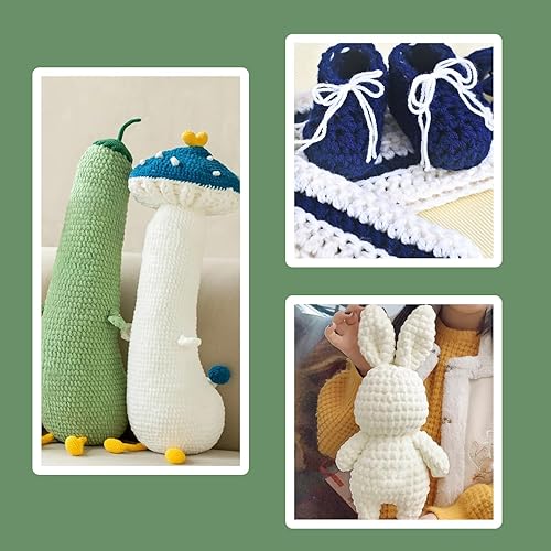 Miniatura 12 de Hilo de 1.76 x 1.76 onzas para tejer y tejer, hilo de algodón fácil de ganchillo para principiantes, con costuras fáciles de ver, peso peinado medio