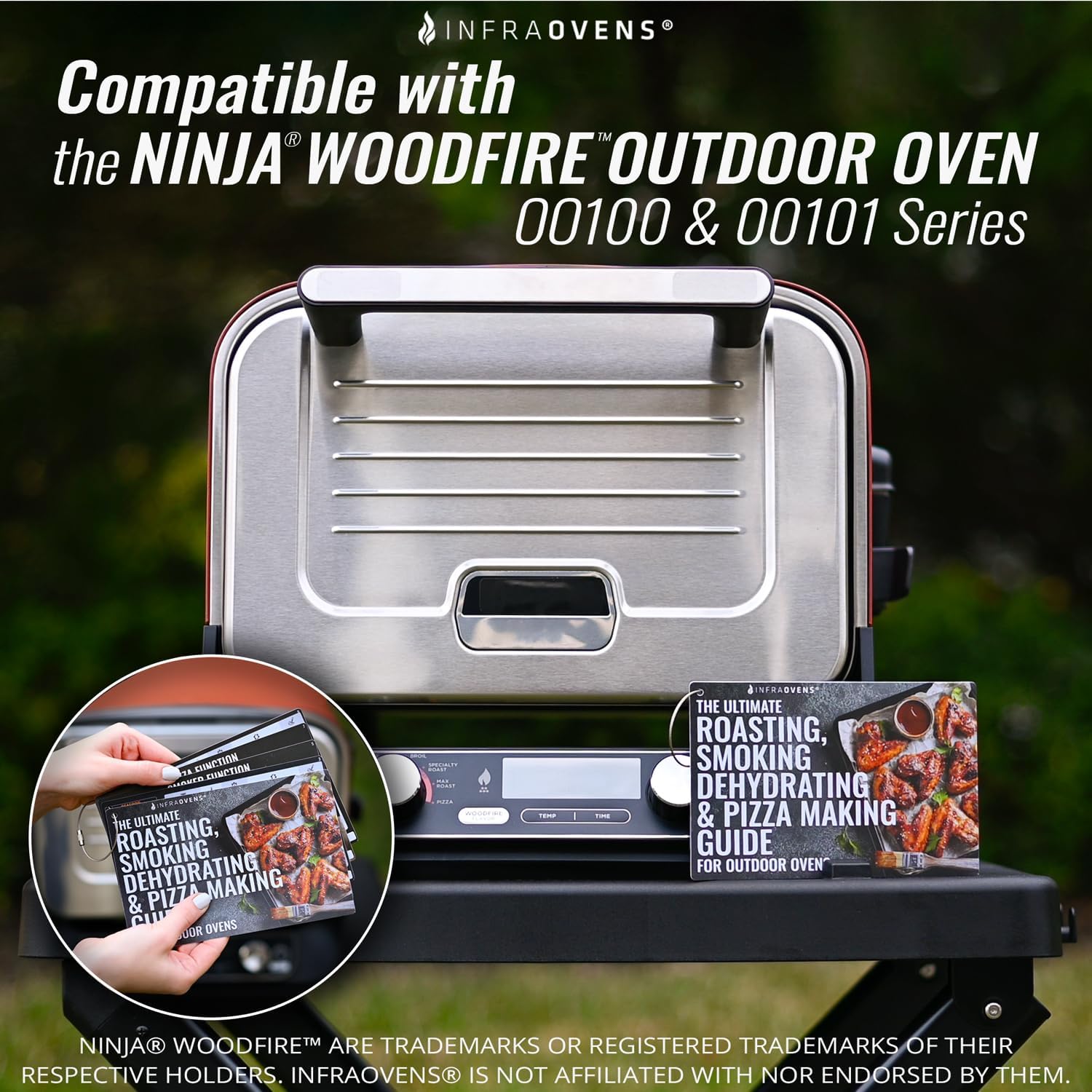 INFRAOVENS Cooking Guide Accessory for Ninja Woodfire Pizza Oven, 8-in-1 Outdoor Oven, Smoker BBQ Wood Fire Waterproof Cheat Sheet for OO100 OO101 OO101B Electric Oven, Pellet Pizza Stone Accessories