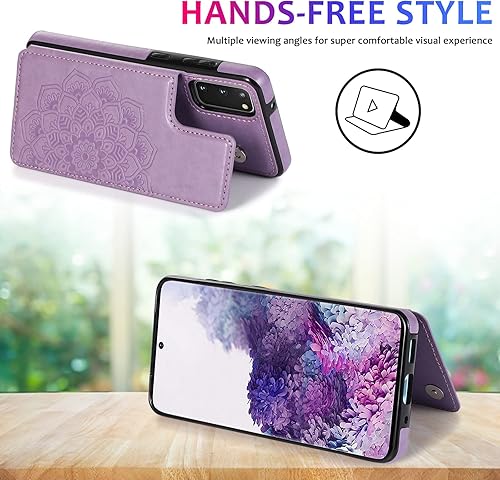 Miniatura 6 de Asuwish Funda compatible con Samsung Galaxy S20 Plus Glaxay S20+ 5G y protector de pantalla de vidrio templado con ranura para tarjetero, función