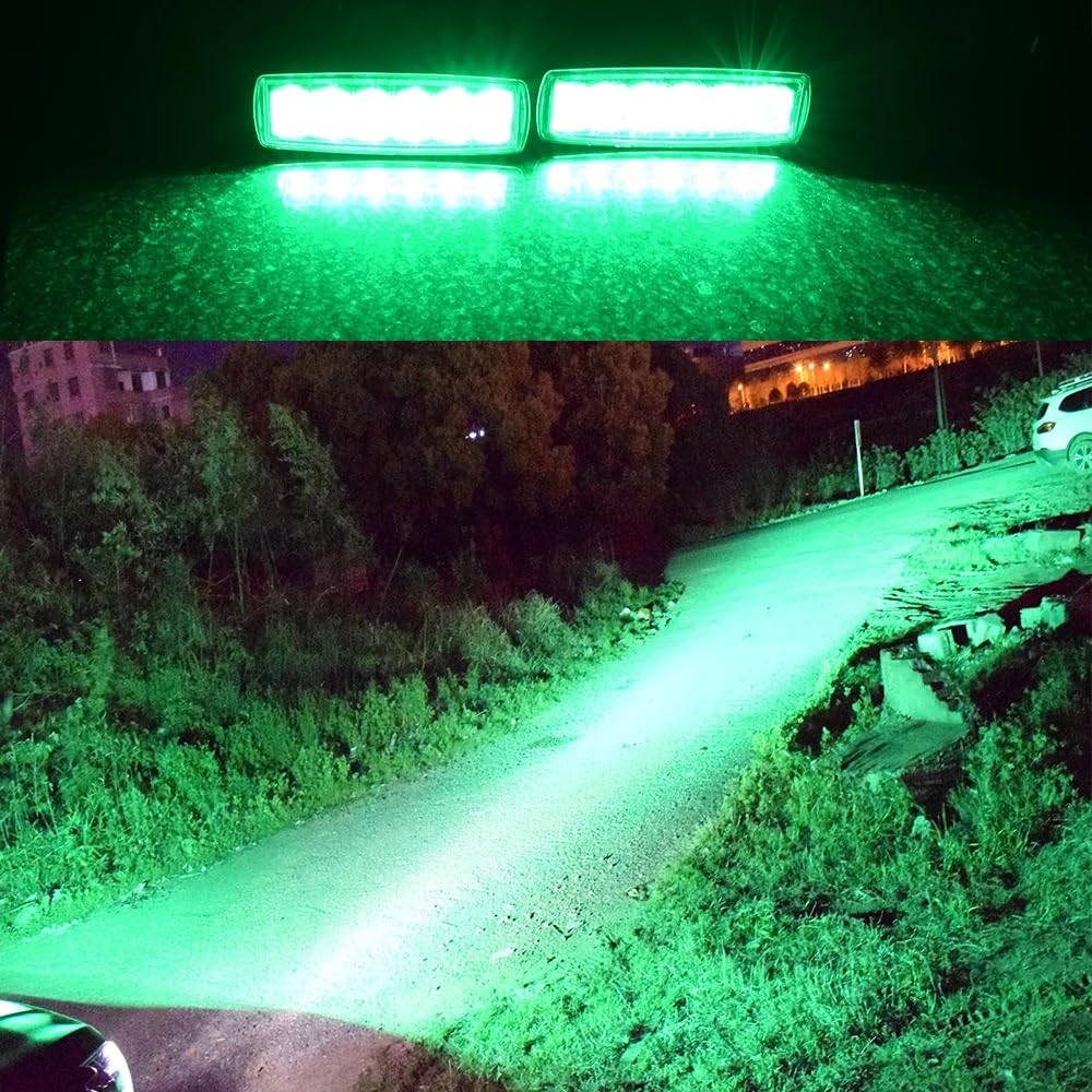Światła drogowe 6-calowe zielone reflektory LED