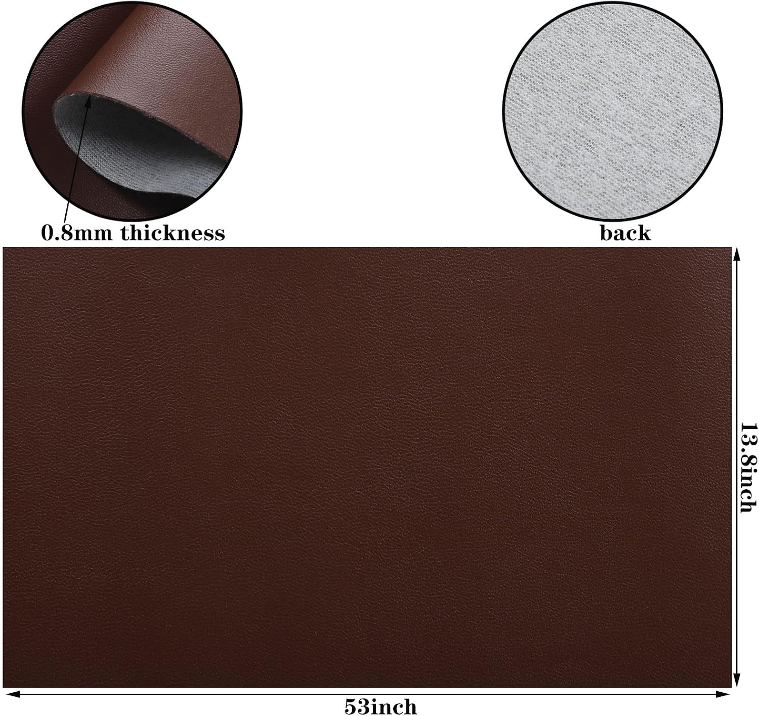 Picheng Smooth Solid Color Faux Leather Sheets 13.8"X53"(35cmX135cm),Soft Faux Leather Roll Very Suitable for Making Crafts,Leather Earrings, Bows,Sewing DIY Projects (Dark Brown)