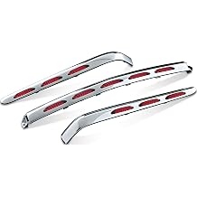 Kuryakyn 3201 Motorcycle Lighting Accent Accessory Dual Circuit LED Trunk Molding Set with Red Lens for 2001-10 Honda Gold Wing GL1800 Motorcycles, Chrome
