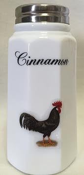 Sugar Shaker - Paneled - Rosso Exclusive - Milk w/Chickens - American Made - Mosser Glass USA Ancona Chicken w/Cinnamon