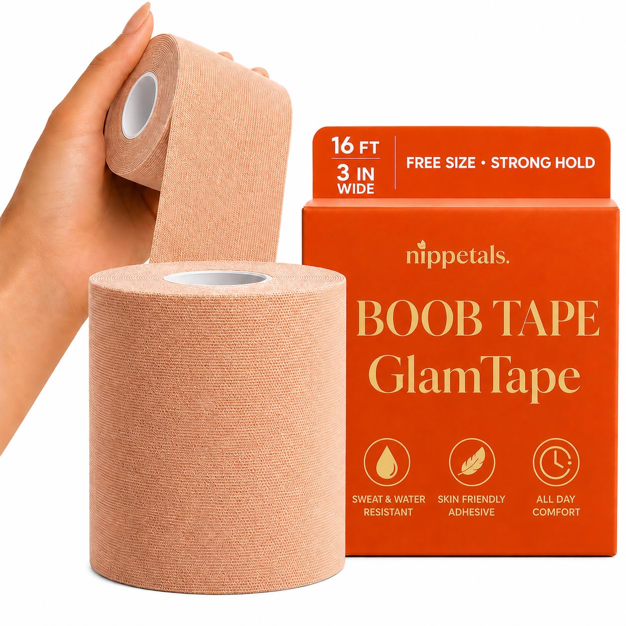 Boob Tape for Large Breasts | Strong Adhesive Breast Lift Tape | Invisible Body Tape for Push Up & Shape | Sweatproof & Skin-Friendly Boobtape - Lenth 5m X Width 7.5 cm-image-29