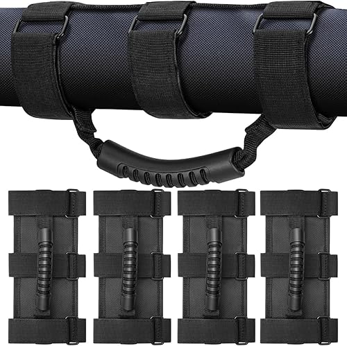 Vista 12 de moveland Paquete de 4 asas de agarre de barra antivuelco compatibles con Jeep Wrangler UTV, asas de agarre de barra antivuelco de lujo, fáciles
