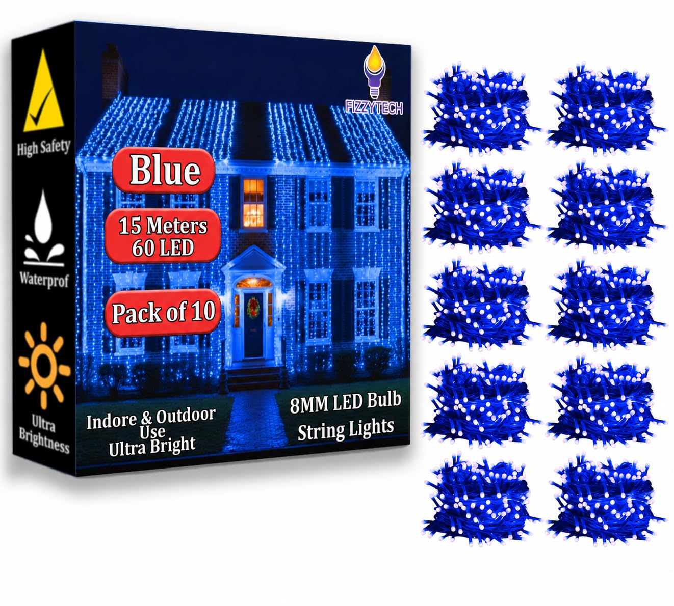 Fairy String Lights - 60 LED 15m Warm White -8