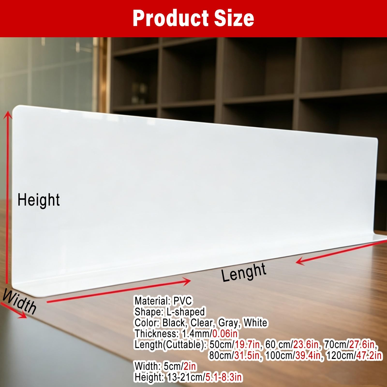 Zestaw 8 Sztuk Białe 1,4 Mm PVC Bariera Ochronna | Samoprzylepna, Uniwersalna, Oszczędzająca Miejsce Przezroczysta Osłona, Przyjazna Dla Wystroju Domu, Do Szafki Na Sofę