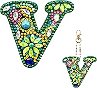 Vista 25 de YOYA Llaveros de pintura de diamantes de doble cara 5D letras 5D Kit de llaveros de pintura de diamantes de taladro completo para bricolaje, letras