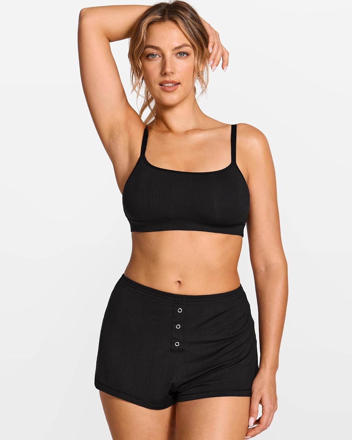 Women's Natrelax Pajamas Shorts Modal Relaxed Fit Sleep Lounge Summer Ribbed Casual Cozy Sleepwear Pj Bottoms
