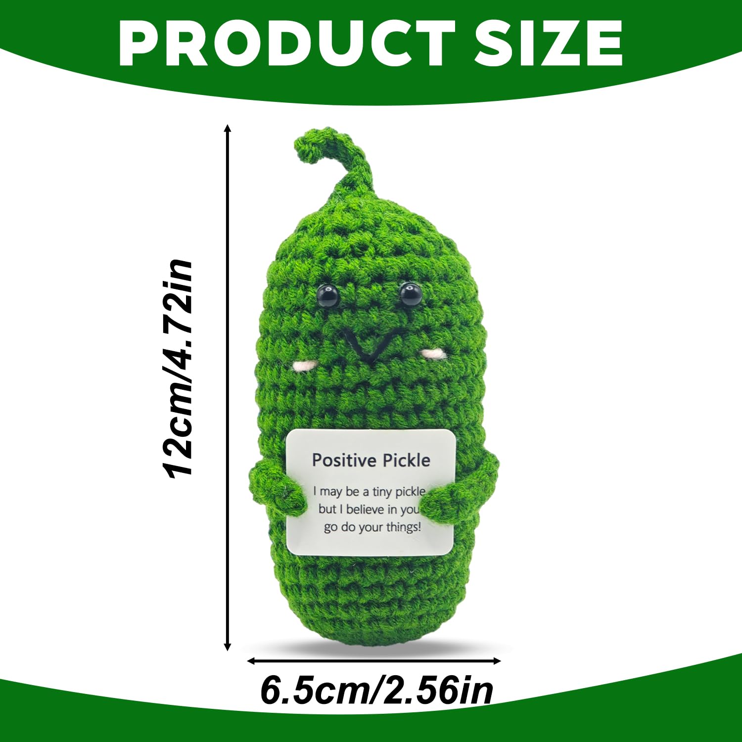 Emotional Support Pickle Positive Pickle Weird Cute Romantic Positive Doll Crochet Plush Emotional Encouraging Support Pickle Gifts Worry Dolls I Love You Gifts for Her - Image 2